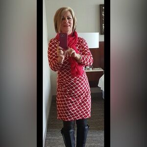 Charming Charle’s. Red and White quarter sleeve dress. Size L